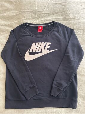 Nike Black Sweatshirt with White Swoosh Logo